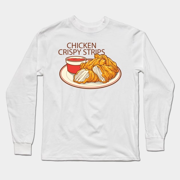 Chicken Crispy Strips Long Sleeve T-Shirt by Mako Design 